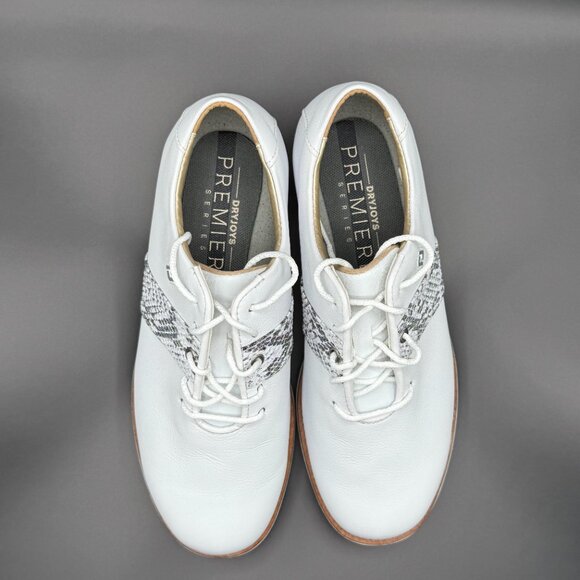 FJ FOOTJOY Golf Shoes Womens Sz 6.5 Dryjoys Premier Series White Leather 99021 - Picture 7 of 8